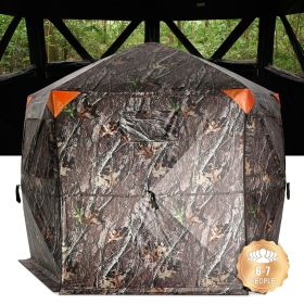 VEVOR Hunting Blind, 288Â° See Through Ground Blind, 6-7 Person Pop Up Deer Blind for Hunting with Carrying Bag, Portable Resilient Hunting Tent