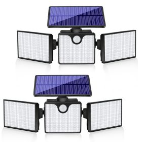 230 LED Ultra Bright Solar Wall Lights; Waterproof Rotatable Motion Sensor Light For Outdoor Porch Yard Wall (Color: Cold White 2 Pcs)