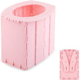 1pc Portable Folding Toilet Urinal For Camping Travel (Color: pink)