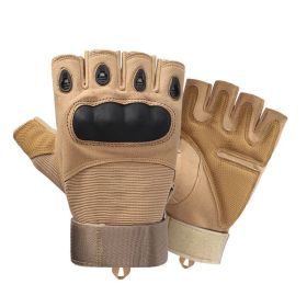 Tactical Military Gloves Shooting Gloves Touch Design Sports Protective Fitness Motorcycle Hunting Full Finger Hiking Gloves (Color: Khaki 2, size: M)