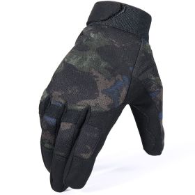 Tactical Gloves Camo Military Army Cycling Glove Sport Climbing Paintball Shooting Hunting Riding Ski Full Finger Mittens Men (Color: A9 CamoBlack, size: S)