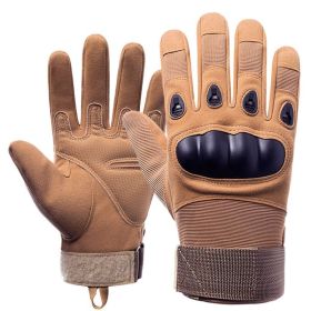 Tactical Military Gloves Shooting Gloves Touch Design Sports Protective Fitness Motorcycle Hunting Full Finger Hiking Gloves (Color: Khaki, size: XL)