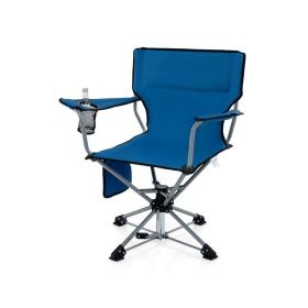 360Â° Swivel Portable Foldable Hunting Chair with Storage Pockets (Type: Camping Chairs, Color: Blue)